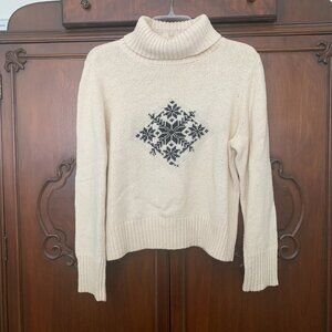 PETITE - LIZ CLAIBORNE - Snowflake Turtleneck Sweater